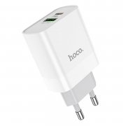 Превью Сетевое зарядное устройство Hoco C80A USB/Type-C (белое) &mdash; 4