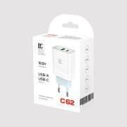 Сетевое зарядное устройство BC C62 USB/Type-C (белое) — 2