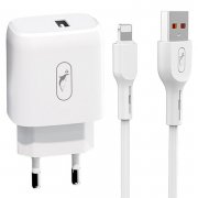 Сетевое зарядное устройство SKYDOLPHIN SC22EL (USB - Lightning) (белое)