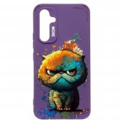 Чехол-накладка - SC335 для Samsung Galaxy A54 (A546F) (кот) (фиолетовая) (227123) — 1