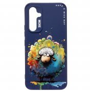 Чехол-накладка - SC335 для Samsung Galaxy A54 (A546F) (овечка) (темно-синяя) (227122) — 1