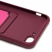 Чехол-накладка - SC304 с картхолдером для Apple iPhone 8 Plus (208670) (бордовая) — 2