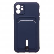 Чехол-накладка - SC304 с картхолдером для Apple iPhone 11 (208473) (темно-синяя) — 1