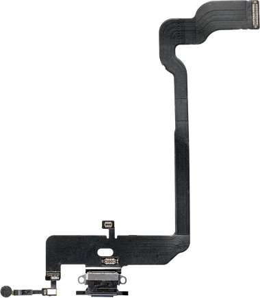 Шлейф для Apple iPhone XS Max на разъем зарядки/микрофон (черный) &mdash; 1