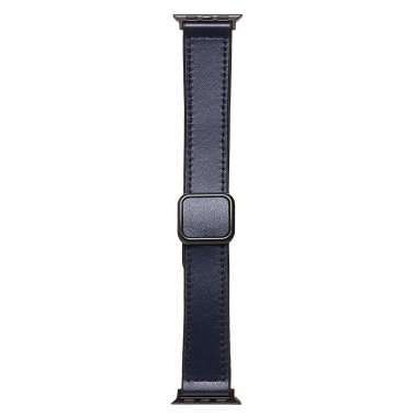 Ремешок - ApW38 Square buckle для Apple Watch 49 mm экокожа (темно-синий) — 1