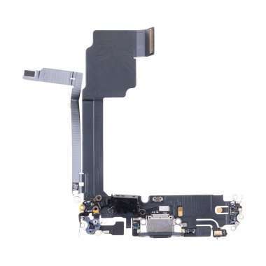 Шлейф для Apple iPhone 15 Pro Max на разъем зарядки/микрофон (черный) — 2